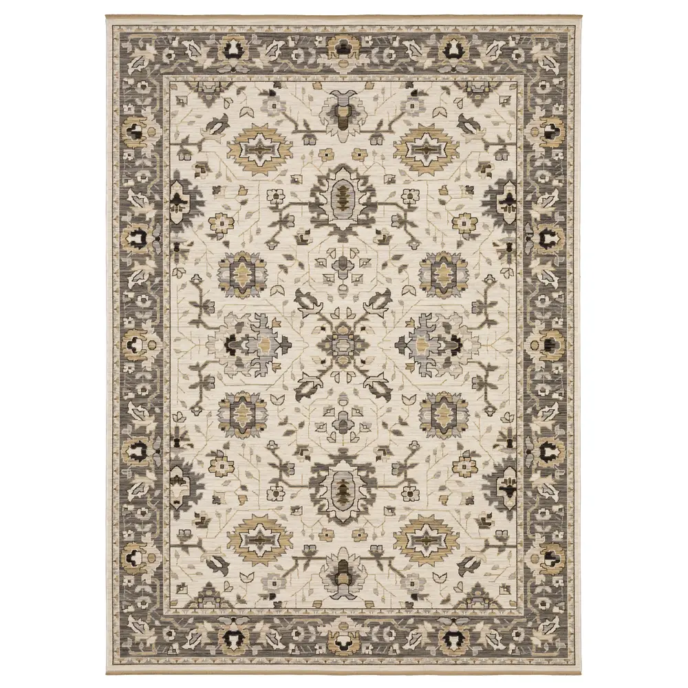 Acacia ACA06 Beige/ Grey Indoor Area Rug - 7'10