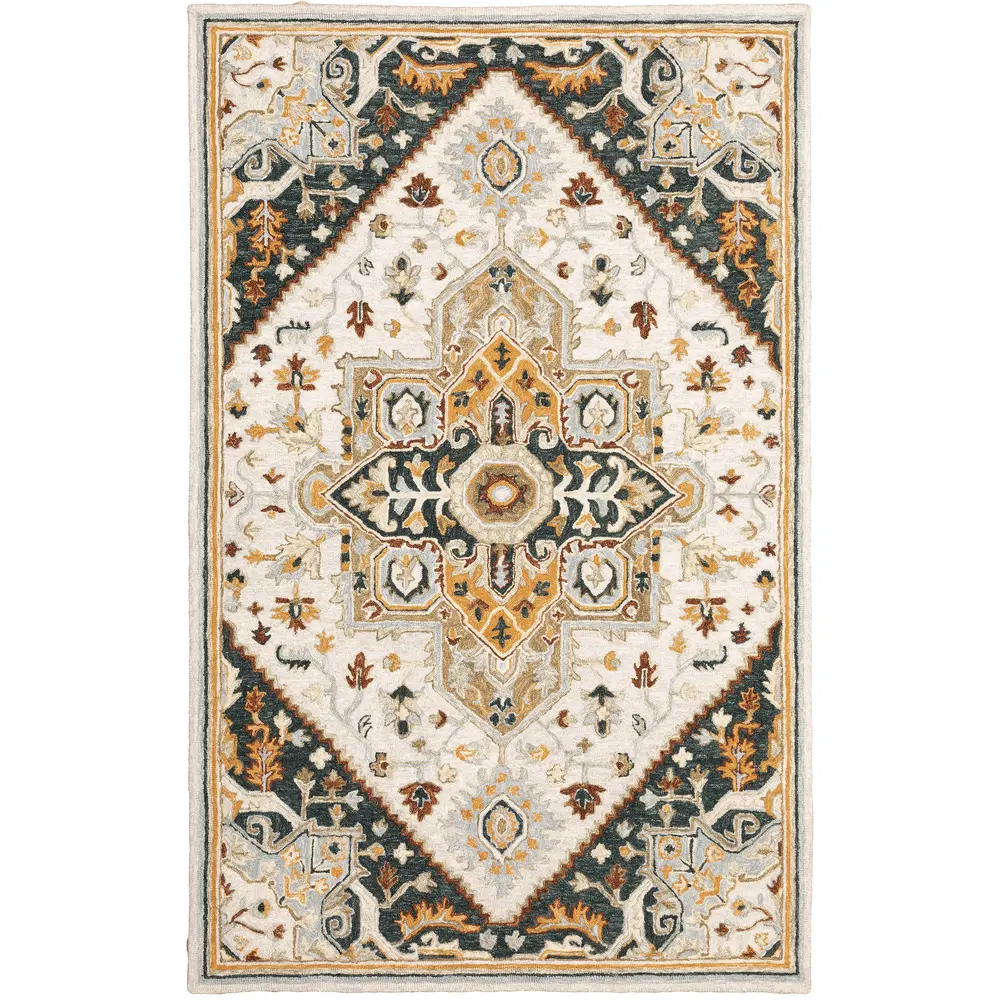 Alfresco 28407 Ivory/ Charcoal Indoor Area Rug - 10' x 13'