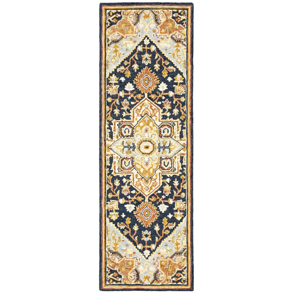 Alfresco 28408 Navy/ Rust Indoor Area Rug - 2'6