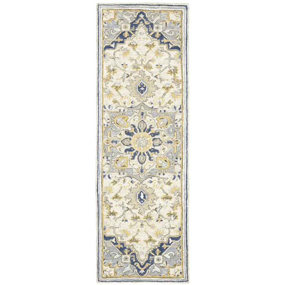 Alfresco 28402 Blue/ Ivory Indoor Area Rug - 2'6