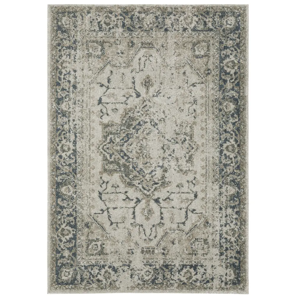 Alton 002W9 Gray/ Blue Indoor Area Rug - 5'3