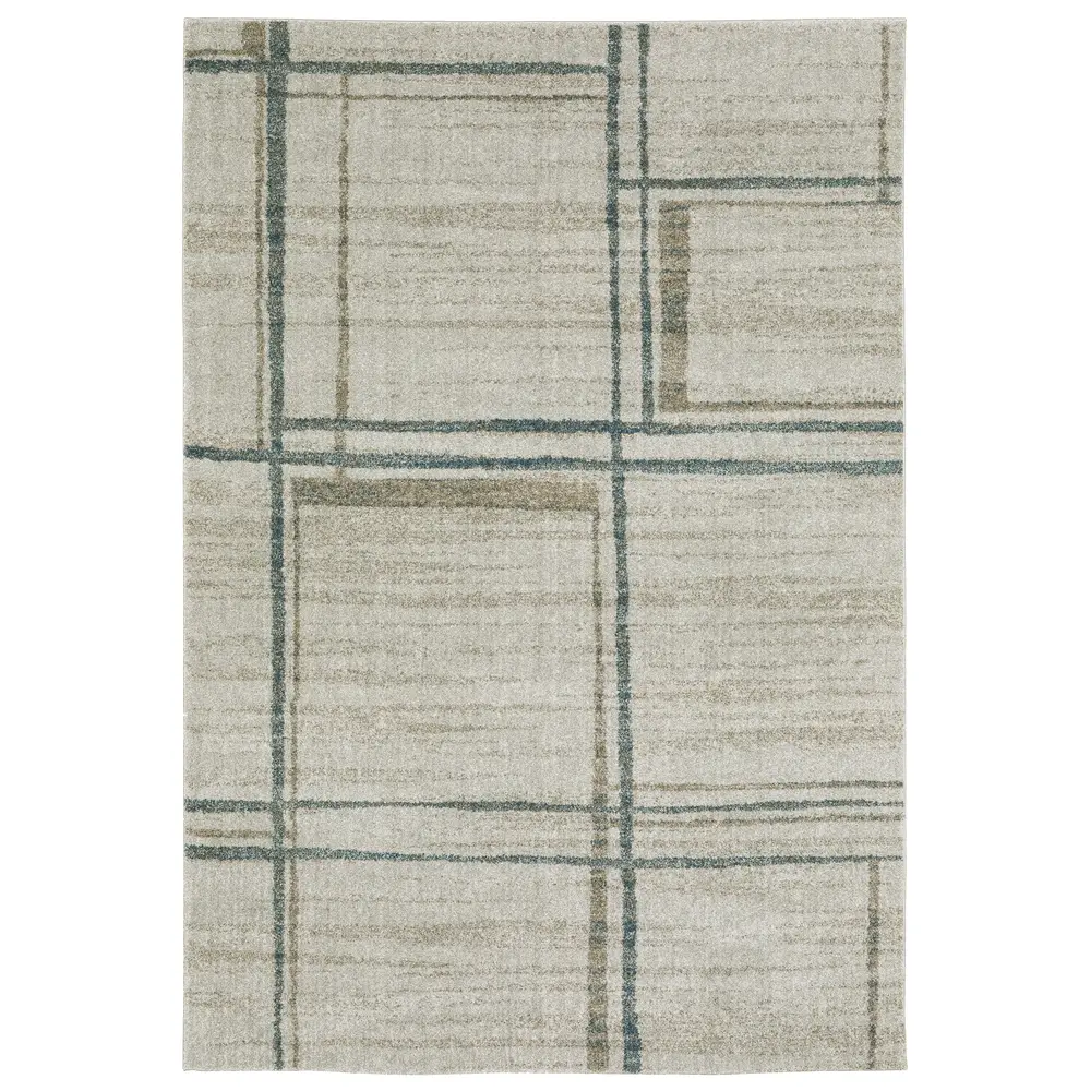 Alton 501Z9 Grey/ Teal Indoor Area Rug - 3'3
