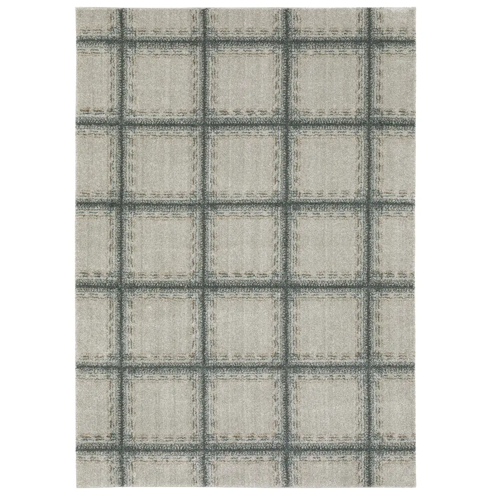 Alton 092E9 Grey/ Teal Indoor Area Rug - 6'7