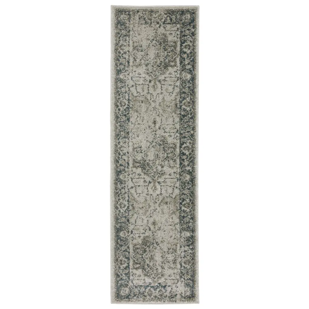 Alton 002W9 Gray/ Blue Indoor Area Rug - 2'3