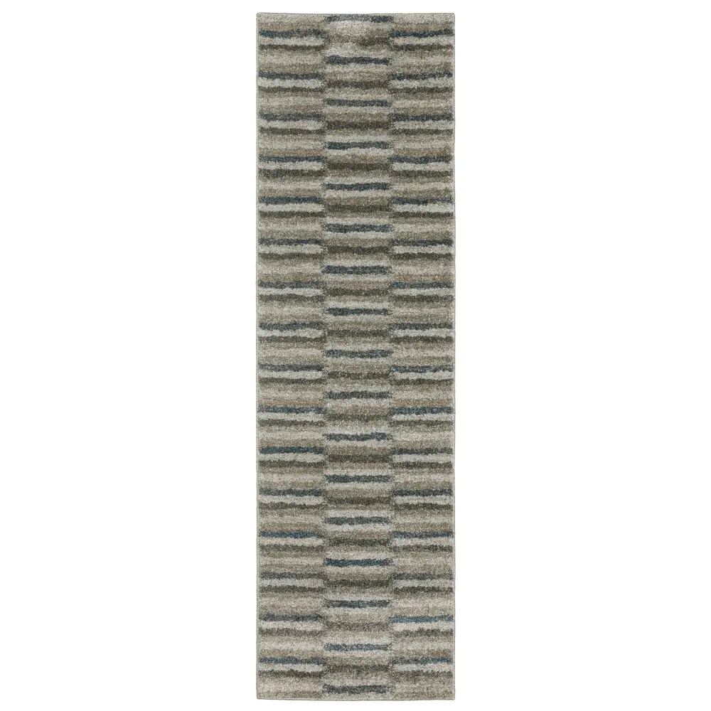 Alton 5502D Teal/ Grey Indoor Area Rug - 2'3