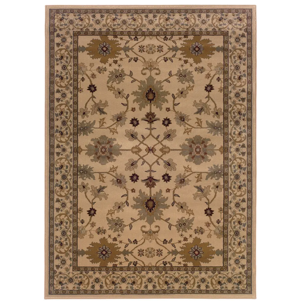 Amelia 568J6 Ivory/ Green Indoor Area Rug - 9'10