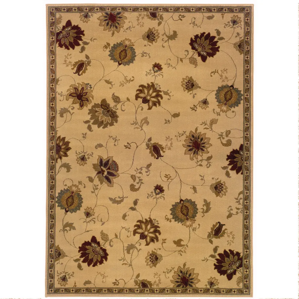 Amelia 008W6 Ivory/ Green Indoor Area Rug - 9'10