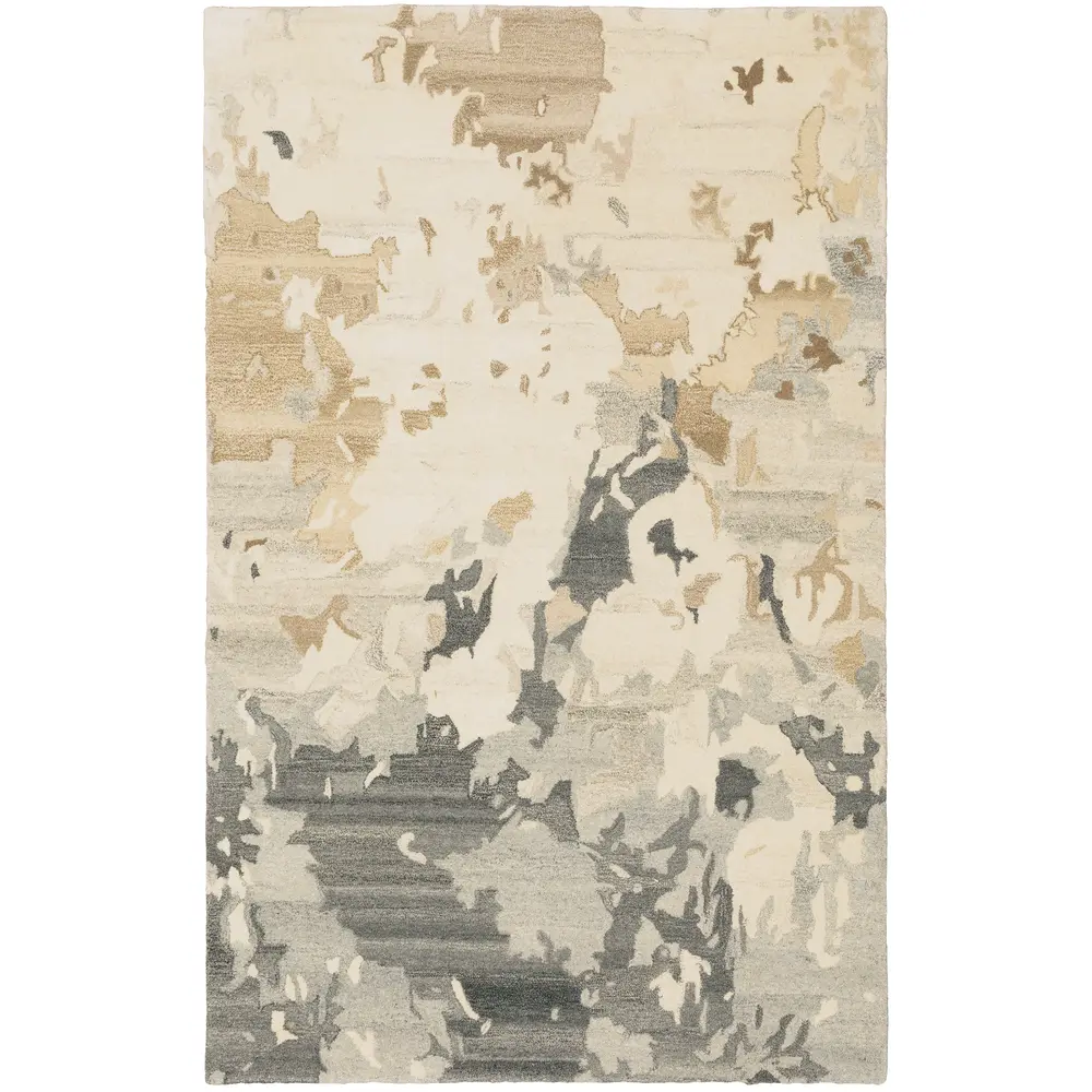 Anastasia 68009 Beige/ Charcoal Indoor Area Rug - 5' x 8'