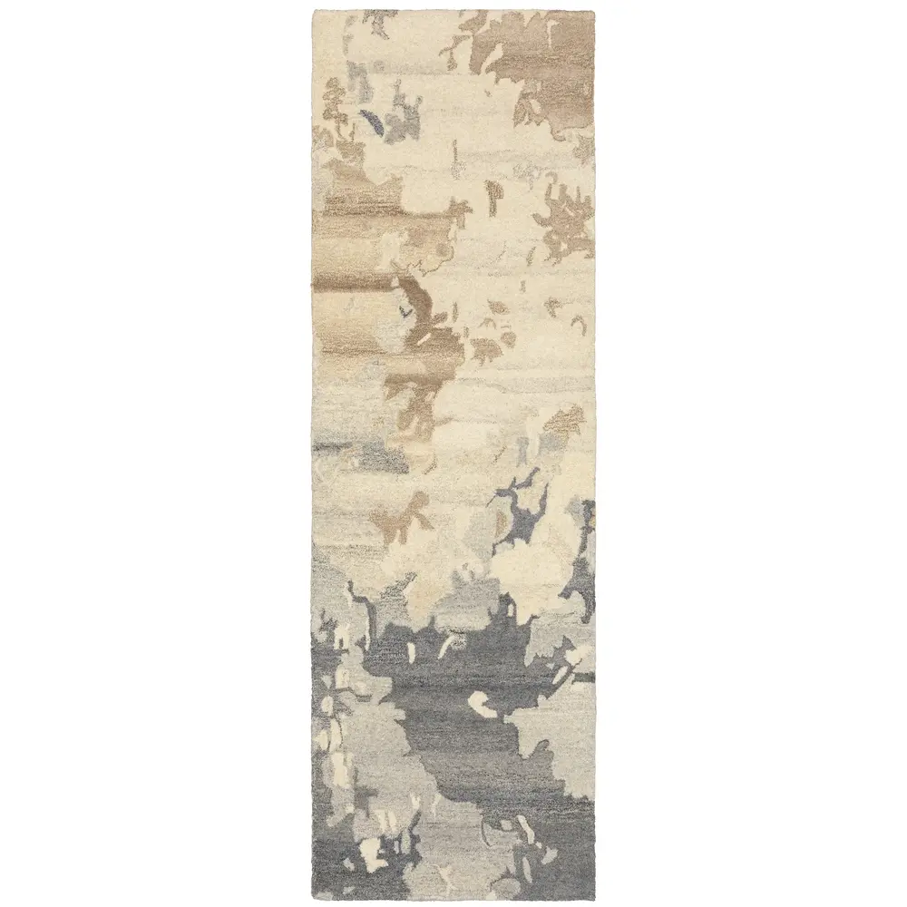 Anastasia 68009 Beige/ Charcoal Indoor Area Rug - 2'6
