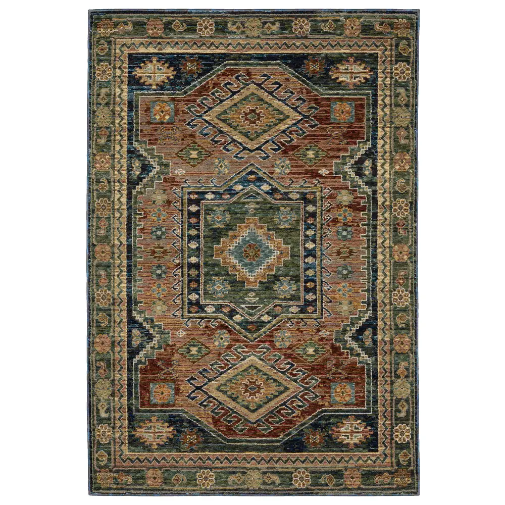 Andorra 2442A Blue/ Multi Indoor Area Rug - 6'7