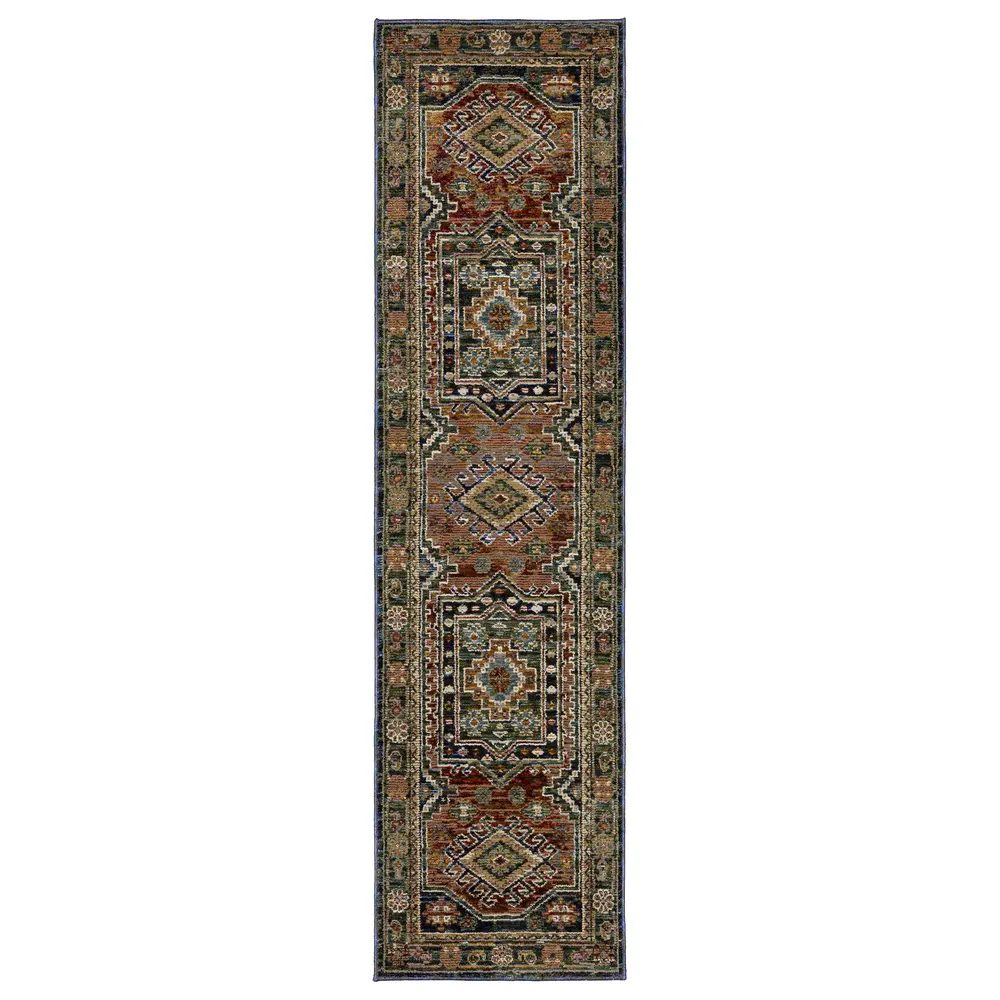 Andorra 2442A Blue/ Multi Indoor Area Rug - 2'3