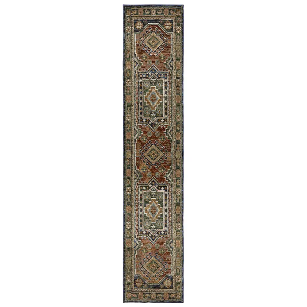 Andorra 2442A Blue/ Multi Indoor Area Rug - 2'6