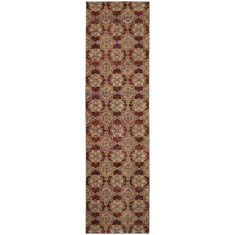 Andorra 6883A Red/ Gold Indoor Area Rug - 2'3