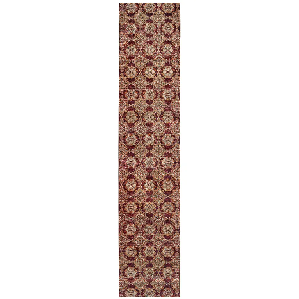 Andorra 6883A Red/ Gold Indoor Area Rug - 2'6