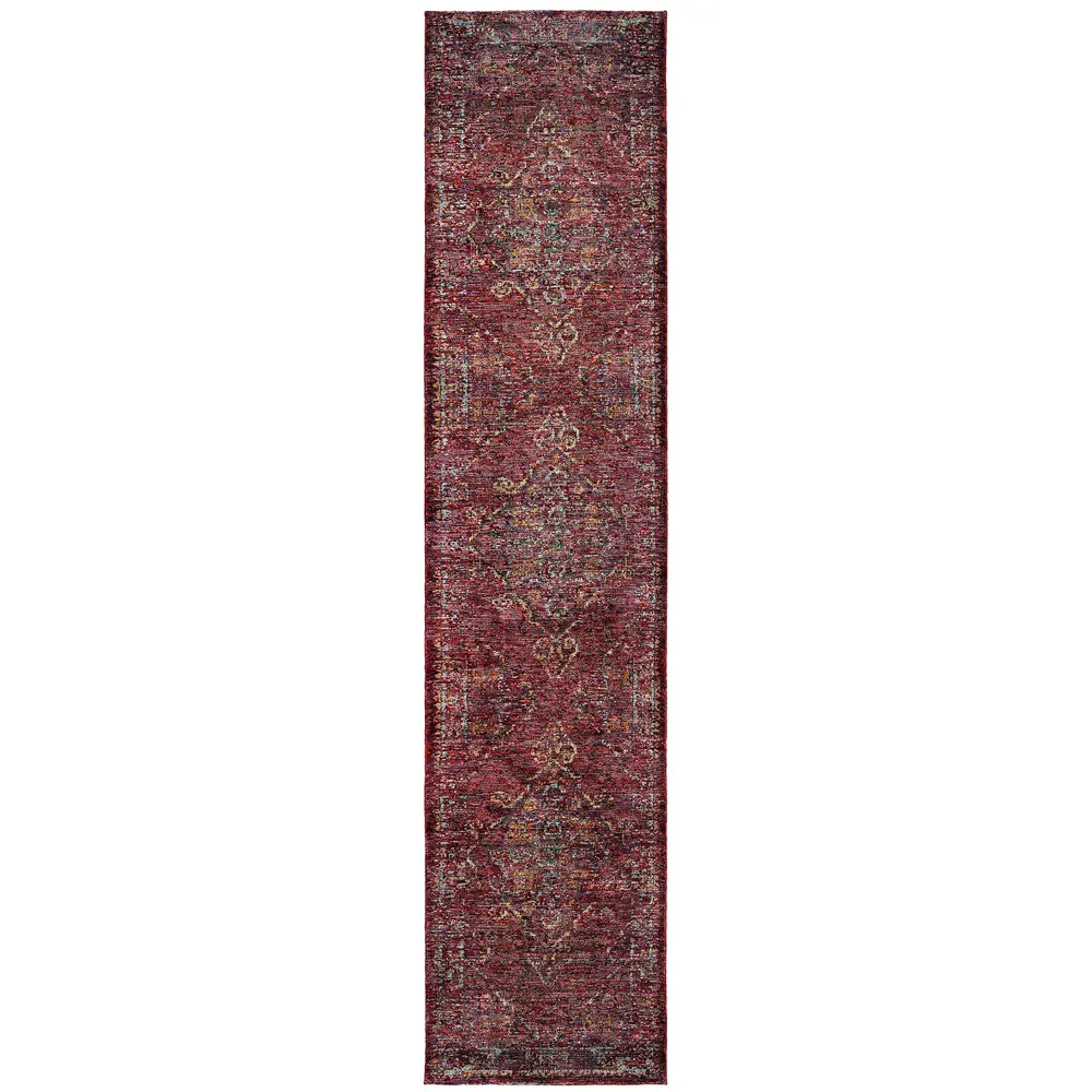 Andorra 7135E Red/ Gold Indoor Area Rug - 2'6