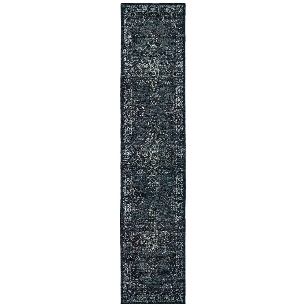 Andorra 7135F Blue/ Light Blue Indoor Area Rug - 2'6