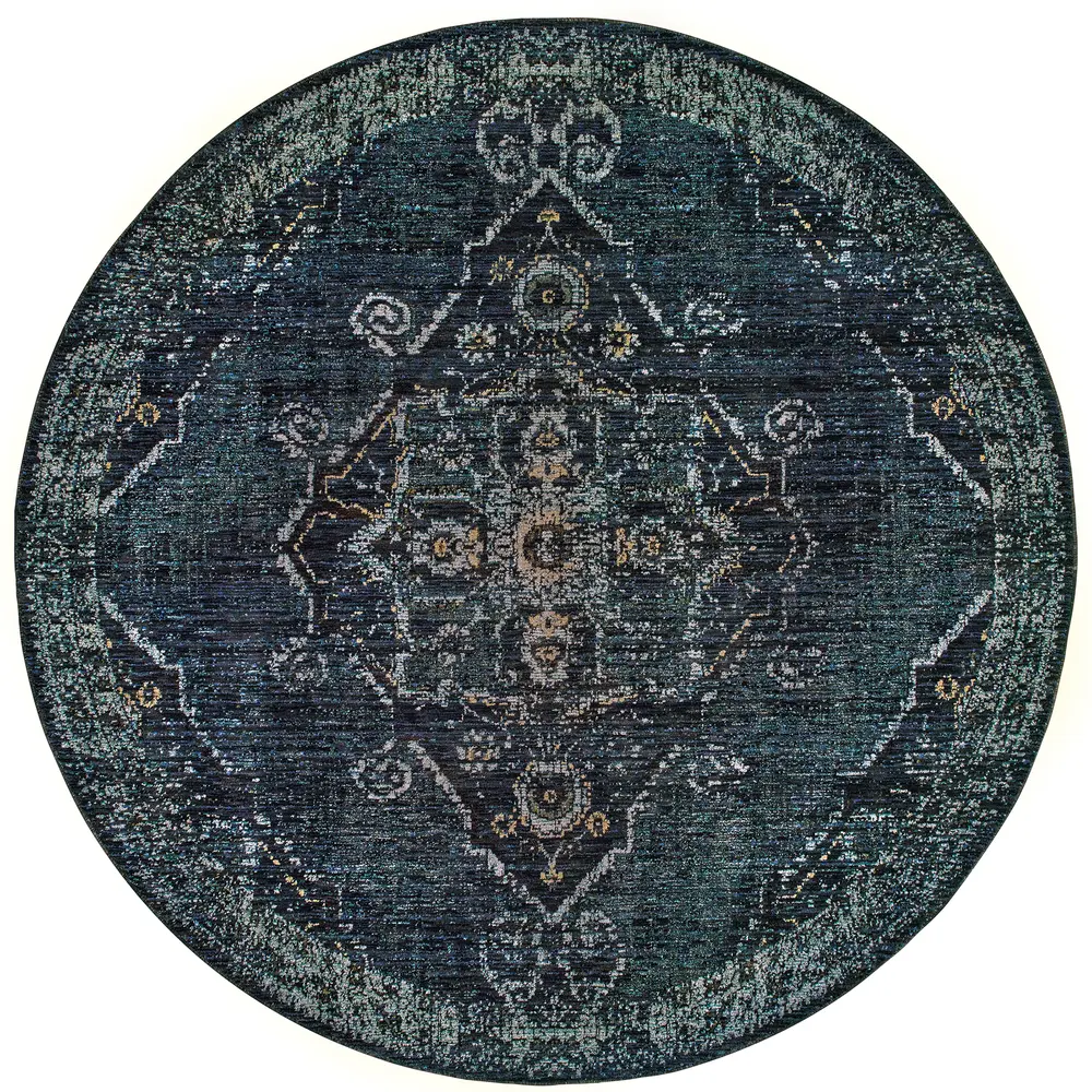 Andorra 7135F Blue/ Light Blue Indoor Area Rug - 7'10