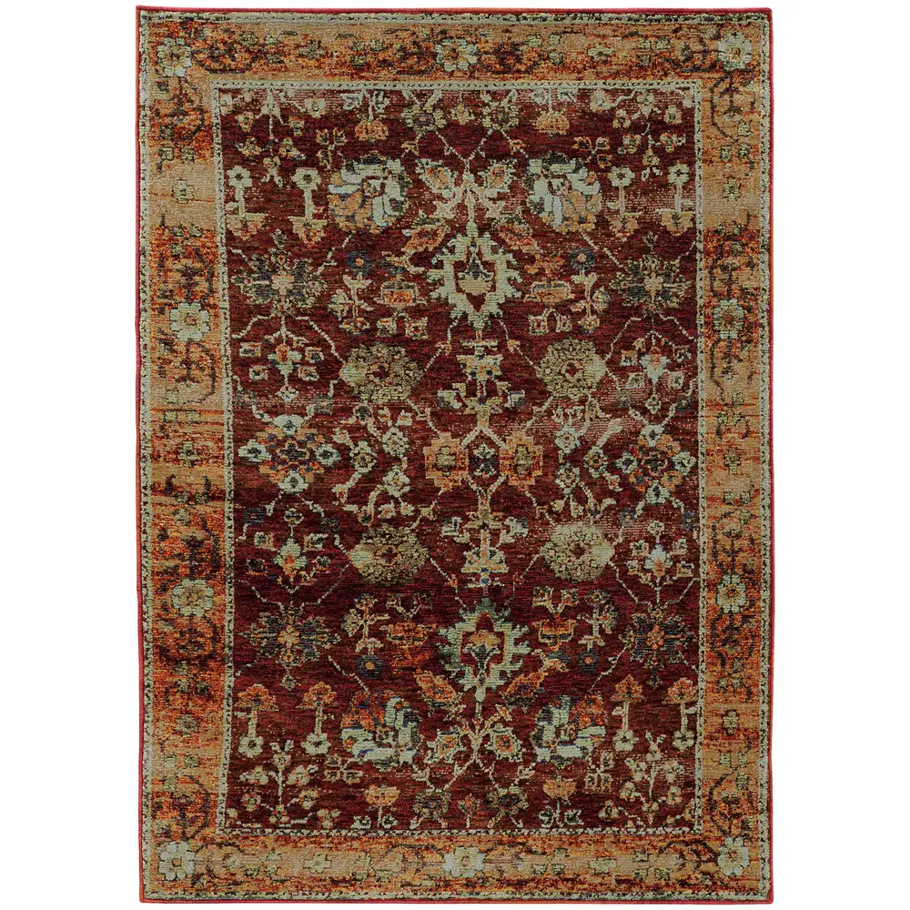 Andorra 7154A Red/ Gold Indoor Area Rug - 10' x 13'2