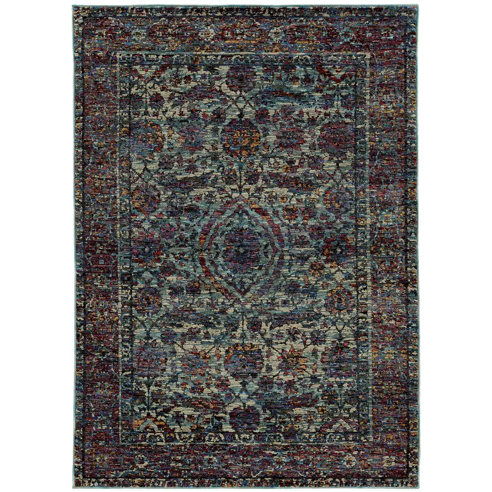 Andorra 6846B Blue/ Purple Indoor Area Rug - 3'3