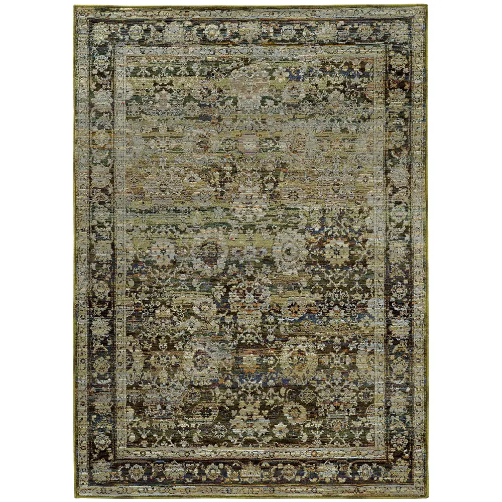Andorra 7125C Green/ Brown Indoor Area Rug - 6'7