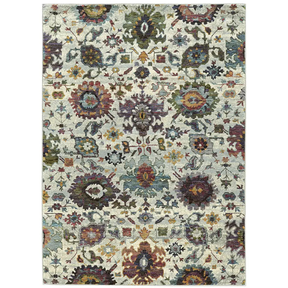 Andorra 7129A Stone/ Multi Indoor Area Rug - 7'10
