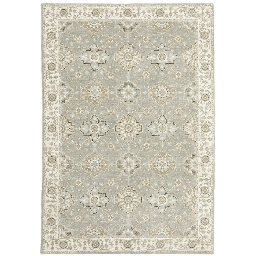Andorra 8929H Grey/ Ivory Indoor Area Rug - 8'6