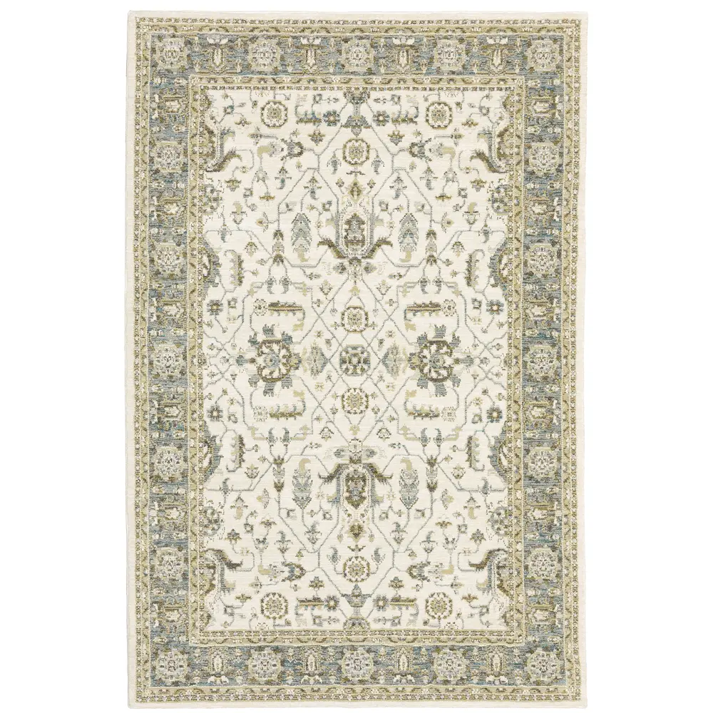 Andorra 9537P Ivory/ Grey Indoor Area Rug - 3'3