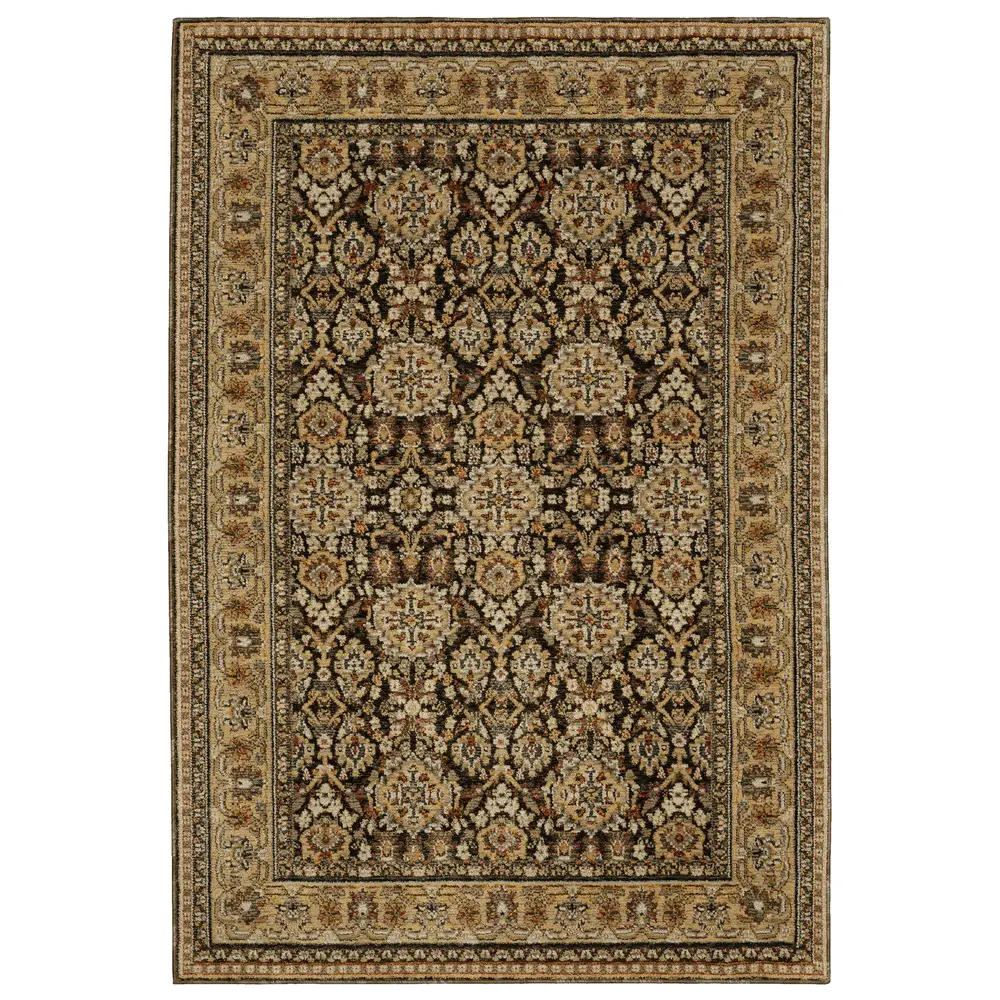 Andorra 2431A Brown/ Gold Indoor Area Rug - 10' x 13'2