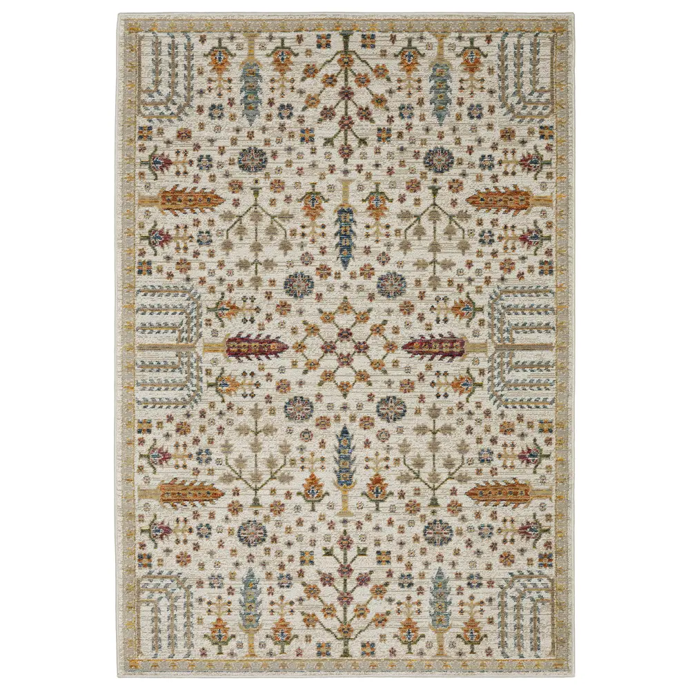 Andorra 2449B Ivory/ Gold Indoor Area Rug - 3'3