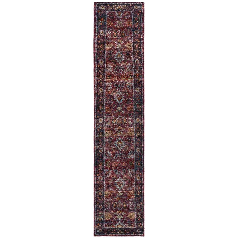 Andorra 7153A Red/ Purple Indoor Area Rug - 2'6