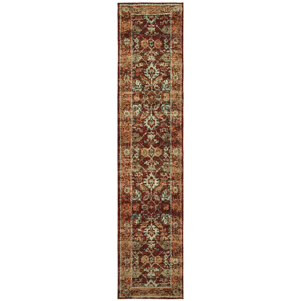 Andorra 7154A Red/ Gold Indoor Area Rug - 2'6