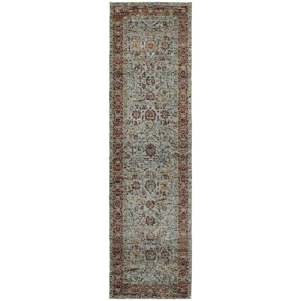 Andorra 7155A Blue/ Red Indoor Area Rug - 2'3