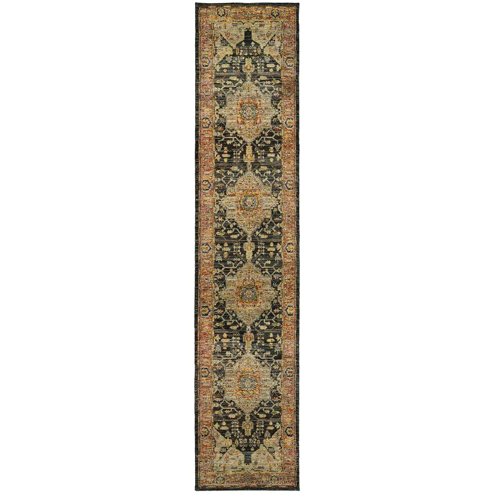 Andorra 7138B Gold/ Brown Indoor Area Rug - 2'6