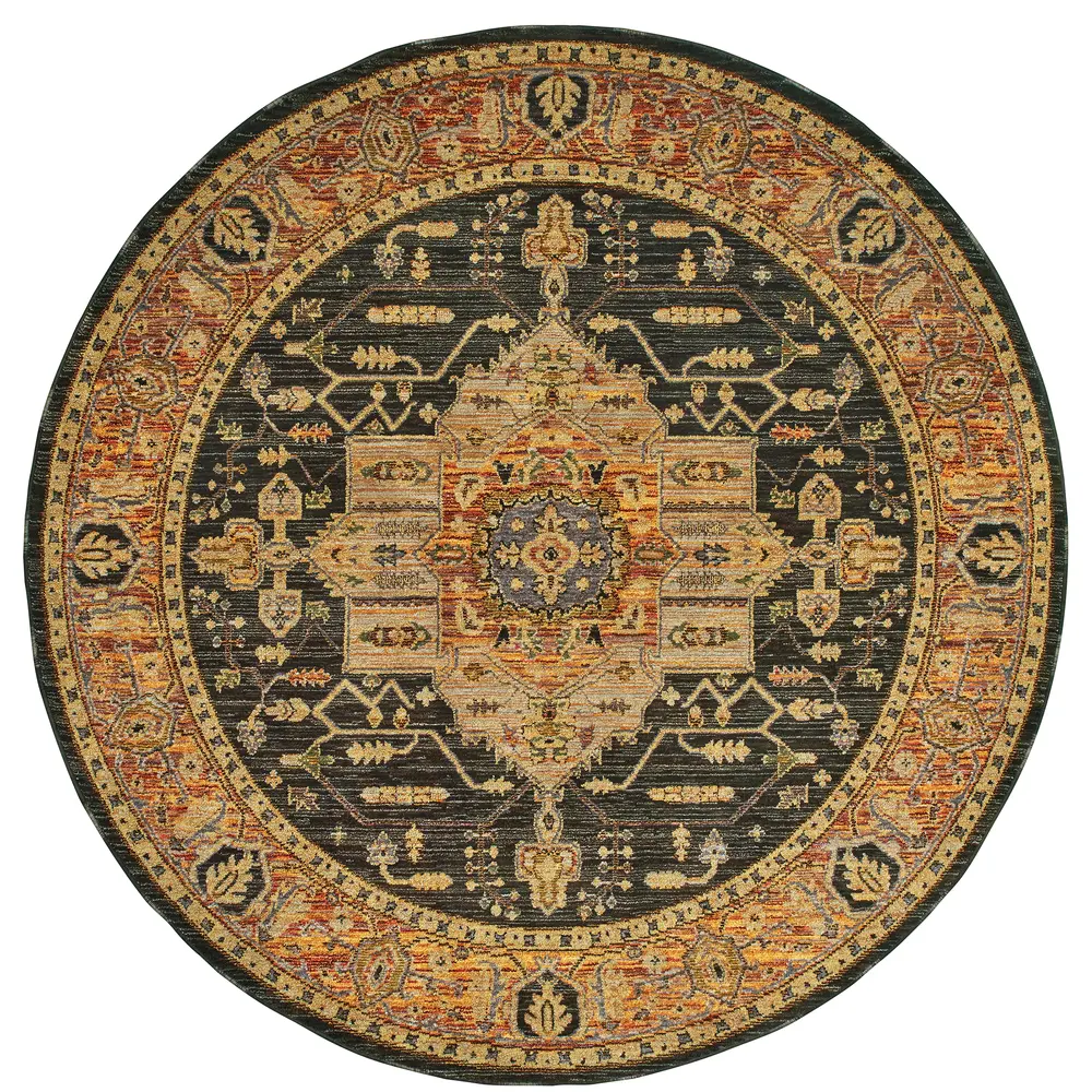 Andorra 7138B Gold/ Brown Indoor Area Rug - 7'10