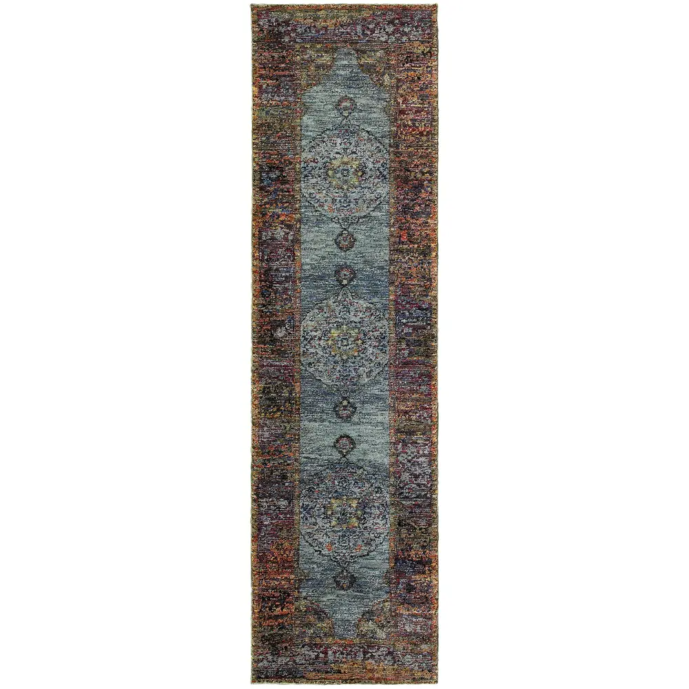 Andorra 7139A Blue/ Multi Indoor Area Rug - 2'3