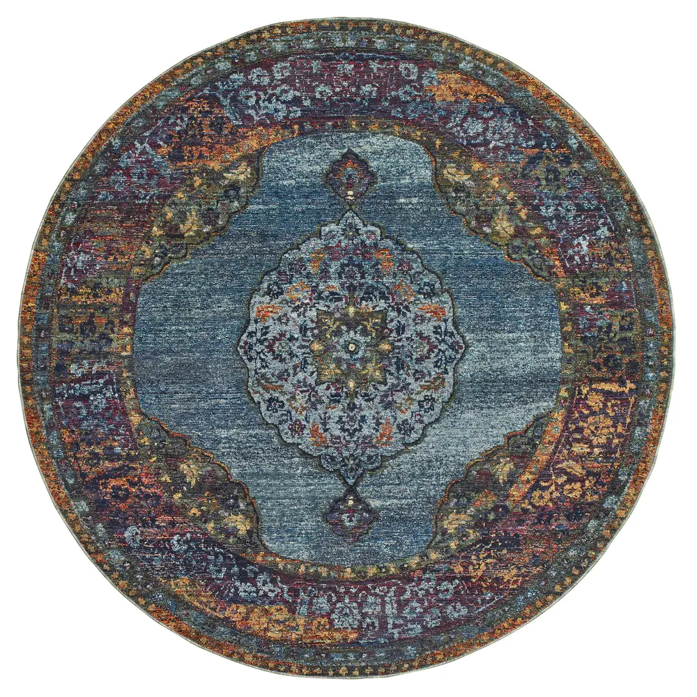 Andorra 7139A Blue/ Multi Indoor Area Rug - 7'10