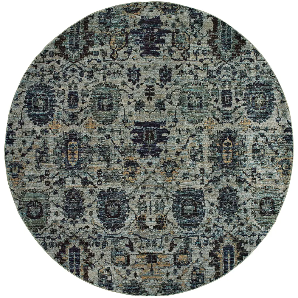 Andorra 7120A Blue/ Navy Indoor Area Rug - 7'10