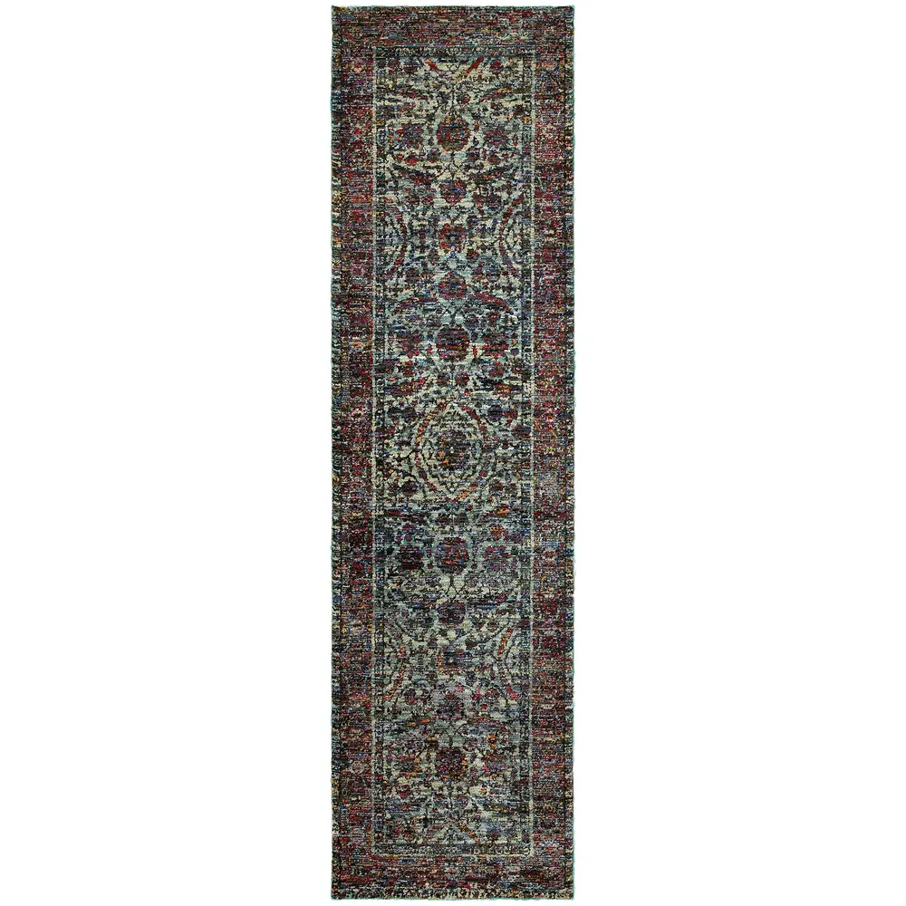 Andorra 6846B Blue/ Purple Indoor Area Rug - 2'3