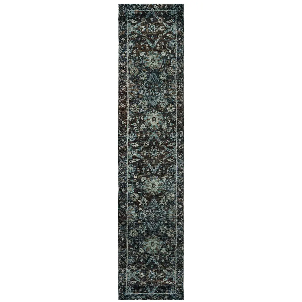Andorra 7124A Navy/ Blue Indoor Area Rug - 2'6
