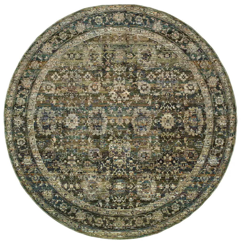 Andorra 7125C Green/ Brown Indoor Area Rug - 7'10