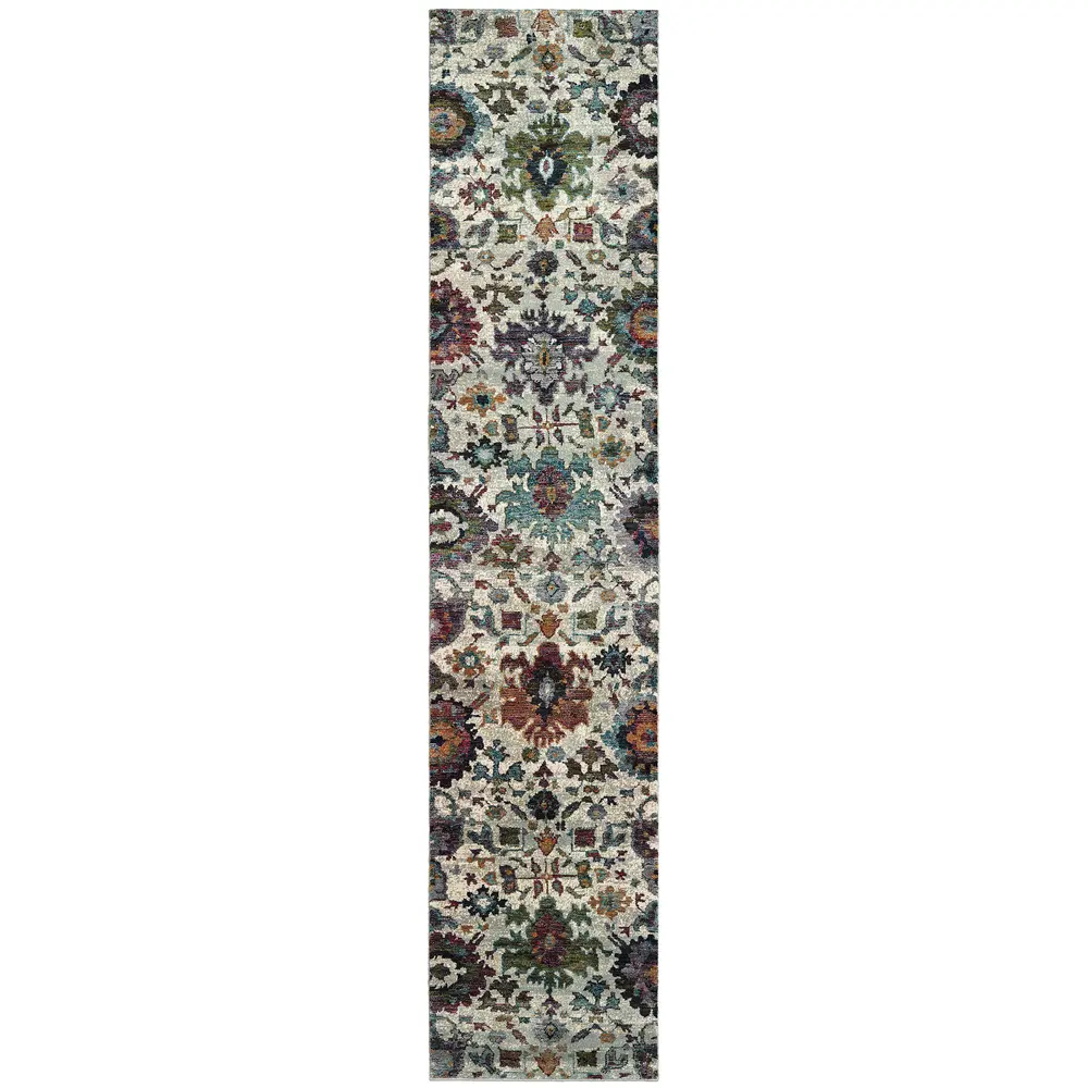 Andorra 7129A Stone/ Multi Indoor Area Rug - 2'6
