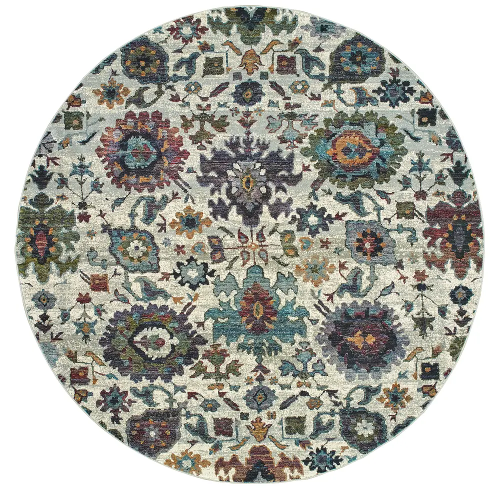 Andorra 7129A Stone/ Multi Indoor Area Rug - 7'10