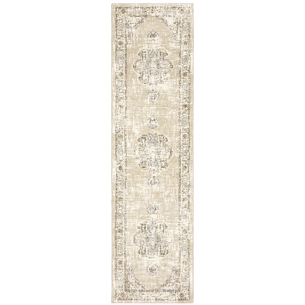 Andorra 303D0 Beige/ Ivory Indoor Area Rug - 2'3