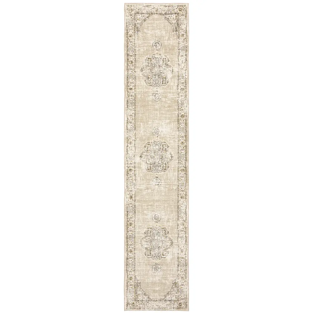 Andorra 303D0 Beige/ Ivory Indoor Area Rug - 2'6