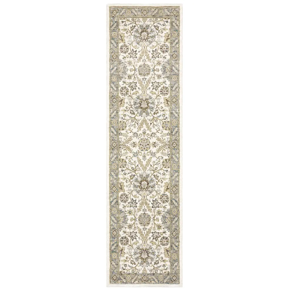 Andorra 8918I Stone/ Ivory Indoor Area Rug - 2'3