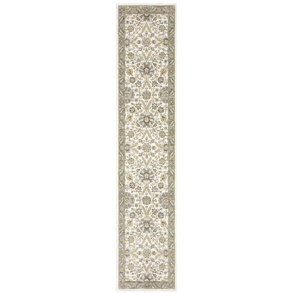 Andorra 8918I Stone/ Ivory Indoor Area Rug - 2'6