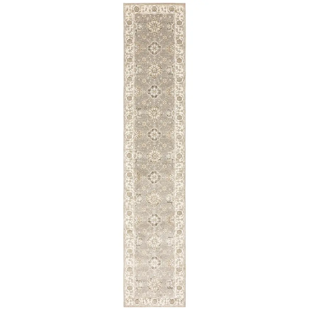 Andorra 8929H Grey/ Ivory Indoor Area Rug - 2'6