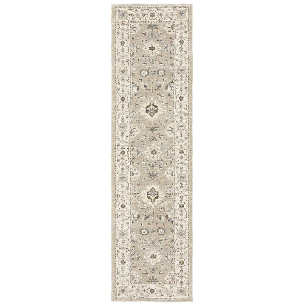 Andorra 8930L Beige/ Ivory Indoor Area Rug - 2'3