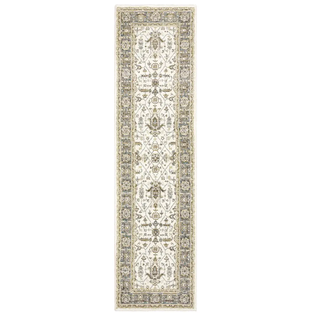 Andorra 9537P Ivory/ Grey Indoor Area Rug - 2'3