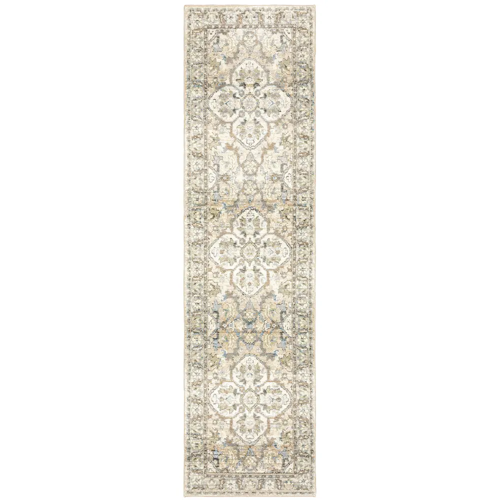 Andorra 9818G Beige/ Ivory Indoor Area Rug - 2'3